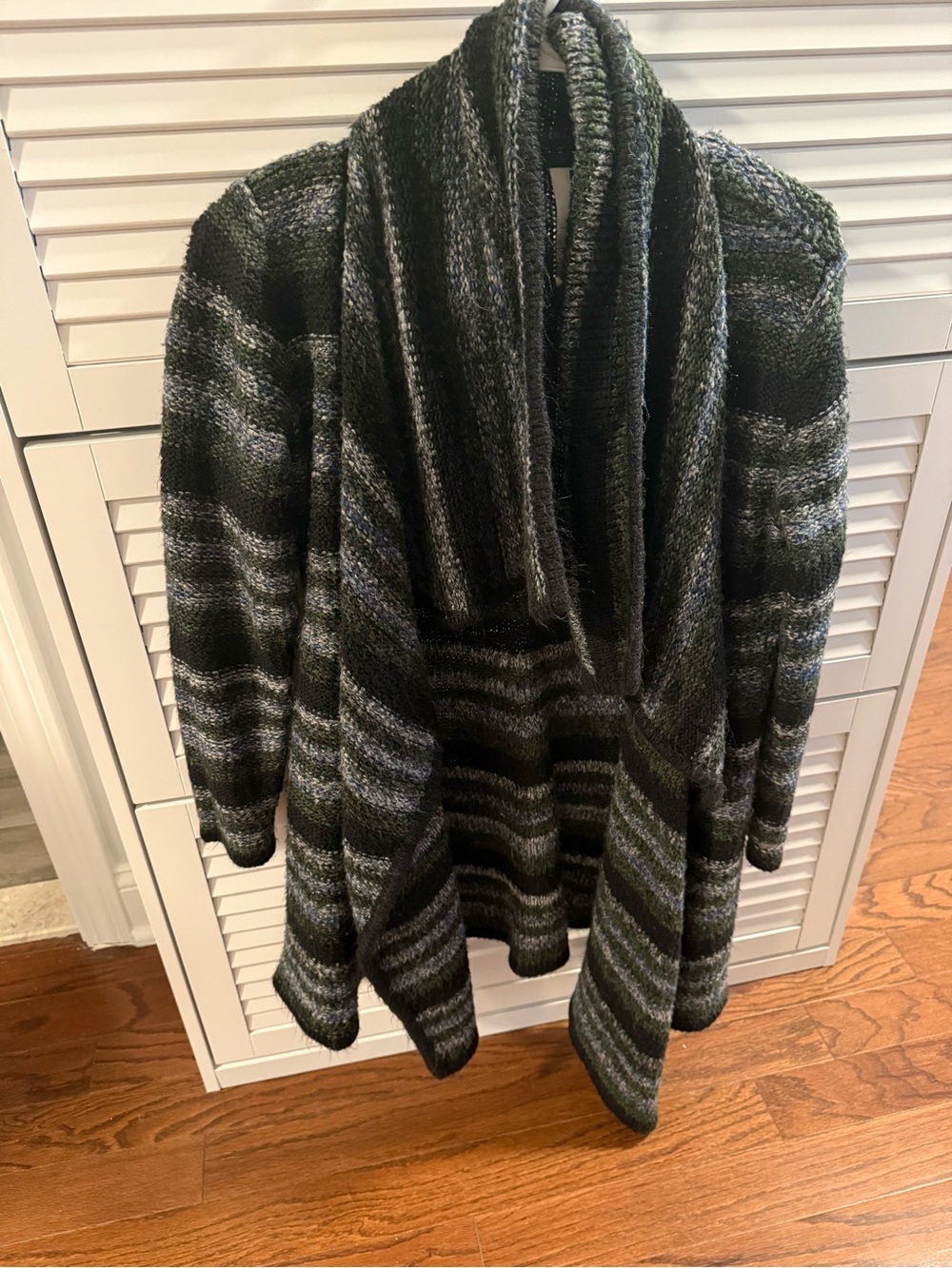 Cozy Open-Front Shawl Collar Women's Sweater Cardigan -
Black, gray, green, blue